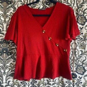 Suzy Shier Puff Sleeve Blouse